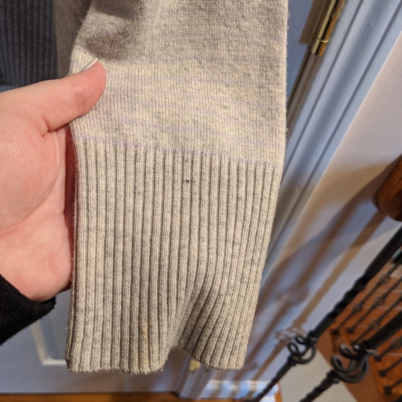 EUC Michael Stars Light Gray Lilac Stripe Sweater - Picture 4 of 7